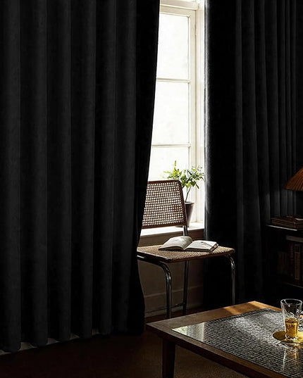 Off White Linen Blackout Curtains 63 Inch Length 2 Panels Set for Bedroom Living Room Grommet 100% Black Out Linen Drapes Room Darkening Window Curtains 63 Inches Long Cream Ivory Beige