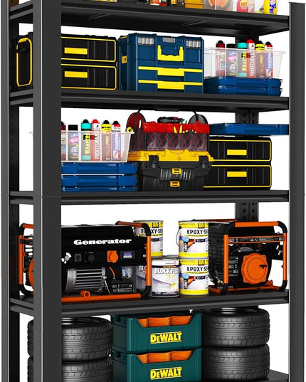 Metal Garage Shelving Unit, Heavy Duty 5-Tier Adjustable Storage Rack, Steel Shelving,3000 lbs Capacity, Industrial Shelves for Heavy Tools and Equipment (5-Tier 78" H x36 W x 18" D)