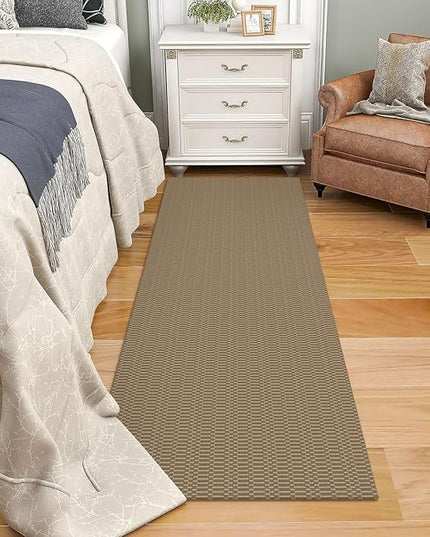 KOZYFLY Washable Runner Rug 2x6 Ft Runners for Hallways Kitchen Runners with Rubber Backing Braided Cotton Entryway Runner Indoor, Carpet for Hallway Kitchen Entryway Bedroom, Beige/Khaki