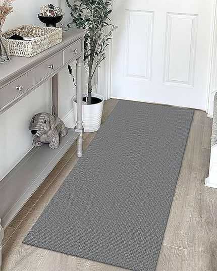 KOZYFLY Washable Runner Rug 2x5 Ft Runners for Hallways Non Slip Kitchen Rug, Braided Cotton Entryway Runner Indoor, Carpet Runners for Hallway Kitchen Entryway Bedroom, Grey