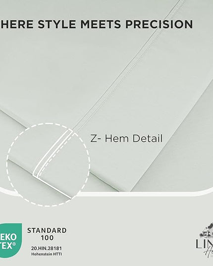 Linen Home 100% Cotton Percale Pillowcases King Size, Dove Grey, 2 Pieces of Pillow Case, Crisp and Cool Strong Bed Linen, 20 inches X 40 inches