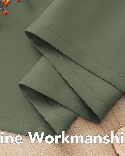 H.VERSAILTEX Blackout Curtains for Bedroom Thermal Insulated Room Darkening Living Room Curtains 84 Inch Long Grommet Privacy Protection Window Curtain Panels/Drapes, 2 Panels, Bronze Green
