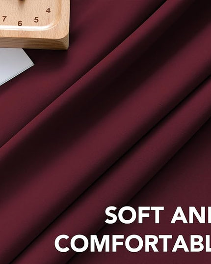 H.VERSAILTEX Christmas Blackout Curtains Thermal Insulated Window Treatment Panels Blackout Drapes for Living Room Back Tab/Rod Pocket Bedroom Draperies (2 Panels, Burgundy, 42 x 54 Inch)