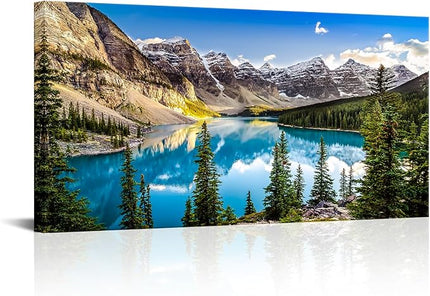 KREATIVE ARTS Canvas Prints Wall Art Canada Moraine Lake And Rocky Mountain Landscape Pictures Modern Canvas Painting Giclee Artwork For Home Decoration 20x40