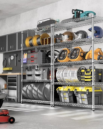 1750 LBS Storage Shelves 5-Tier Utility Shelving Unit Steel Organizer Wire Rack for Home,Kitchen,Office,Garage, Capacity 17.7" D x 47.2" W x 72.3" H