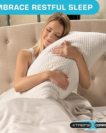 Xtreme Comforts Memory Foam Pillows Made in The USA - Standard Size, Slim Cooling Pillow for Sleeping on Side, Back & Stomach - Firm and Soft Bed Pillows