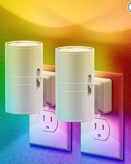 JandCase Color Night Light, LED Night Lights Plug into Wall, Color Changing Nightlight RGB with Light Sensor,Kids Gifts, Halloween, Christmas, Holiday, Hallway Bedroom Kids Room, 2 Pack