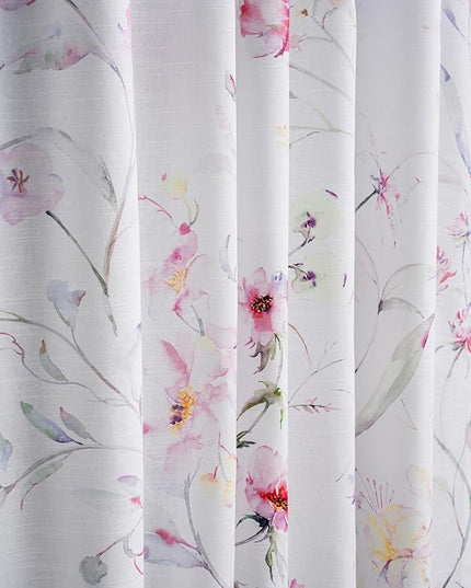Maison d' Hermine Curtains for Living Room 100% Cotton 96 inch Length Two Panels Light Filtering Curtains for Bedroom Windows with Rod and Loop Pockets Drapes (Summer Floral Lilac, 50" W x 96" L)