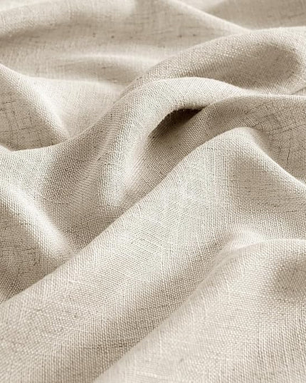 MIULEE Beige Linen Curtains 54 Inch Length 2 Panels for Bedroom Living Room, Soft Linen Textured Window Drapes Semi Sheer Light Filtering Back Tab Rod Pocket Farmhouse Modern Burlap Look Decor