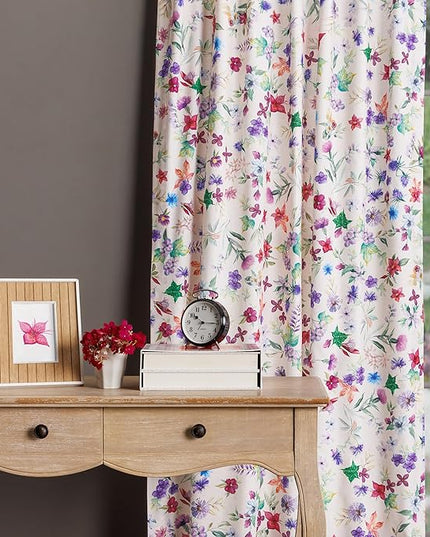 Maison d'Hermine Curtains for Living Room 100% Cotton 84 inch Length Two Panels Window Toile Curtains for Bedroom with Loop & Rod Pockets, Gifts for Mothers Day (Chardon, 50" W x 84" L)