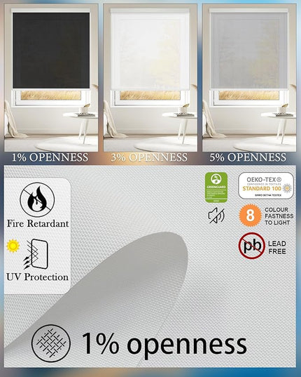 Motorized Blinds with Remote Cordless Automatic Motorized Shades Custom Blinds for Indoor Windows Smart Curtains with Alexa Google Home(Solar White,W64 x H72in)
