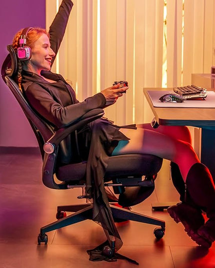 FLEXISPOT Foldex Ergonomic Office Chair, Folding Chair for Small Spaces with Lumbar Support, Flip-up Armrests, 3D Headrest, Desk Chairs with Footrest for Work,Video Game (Foam Black)