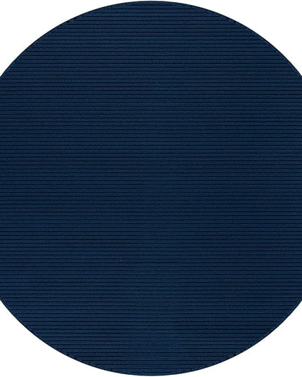 Beverly Rug Non-Slip Modern Rug 6 Round Solid Traditional Rubber Backing Machine Washable Soft Thin Indoor Area Rugs for Living Room Stain Resistant Non Shedding Casual Carpet (6 Round Navy)