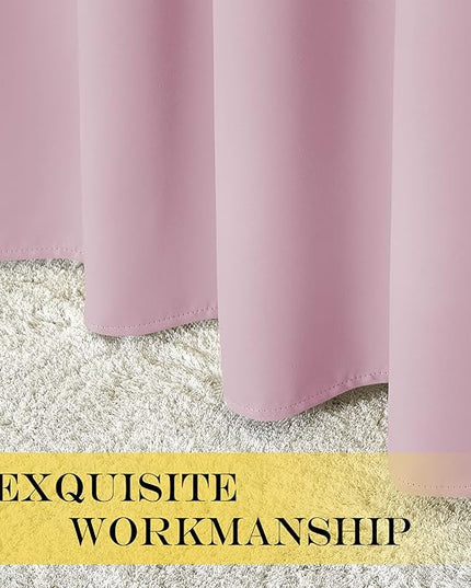 NICETOWN Bedroom Curtain Room Darkening Drapery - Home Fashion Microfiber Thermal Insulated Solid Grommet Room Darkening Curtain for Kitchen (Lavender Pink, 1 Panel, 52 inches Wide by 72 inches Long)
