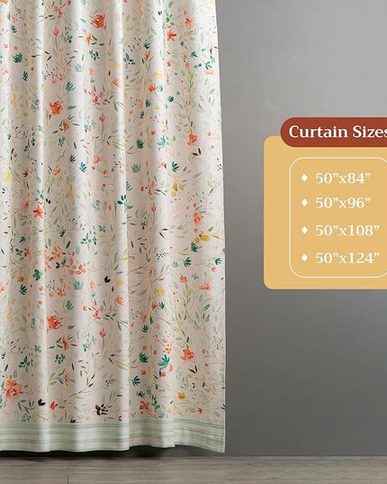Maison d' Hermine Curtains for Living Room 100% Cotton 108 inch Length One Panel Light Filtering Curtains for Bedroom Windows with Rod and Loop Pockets Drapes (Colmar, 50" W x 108" L)