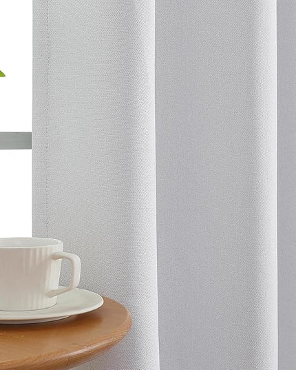 Joydeco Custom 100% Blackout Curtains 1 Panel, Grommet Thermal Insulated Curtains& Drapes, Room Darkening Drapes for Bedroom Living Room Window (Custom Size, Pure White)