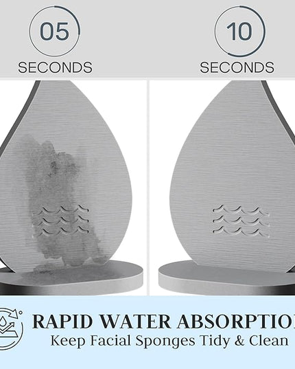 Facial Sponge Holder Compatibe with Buff-Puff Facial Sponge, Diatomite Water Absorbing Stone Drying Makeup Sponge Holder for Bathroom Counter