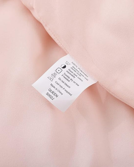 ROSGONIA King Size Comforter Set Blush, 3pcs (1 Boho Grey Comforter & 2 Pillowcases) All Season Bedding Soft Lightweight Bedspread Blanket Quilt