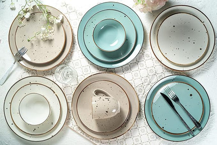 Esfour Ceramic Coffee Mugs Set Of 6, 14 Oz Large Handle Heavy Duty Cups - Microwave Dishwasher Safe - Latte, Cappuccino, Tea, Cocoa, Mocha - Men, Women, Home Office Daily Use, Natural Assorted Colors