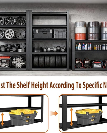 Heavy Duty Storage Shelves Unit, Adjustable Metal Garage Shelving,3500LBS Garage Storage Industrial Shelves,Storage Racks,Steel Shelf Suitable for Shop,Warehouse,Basement