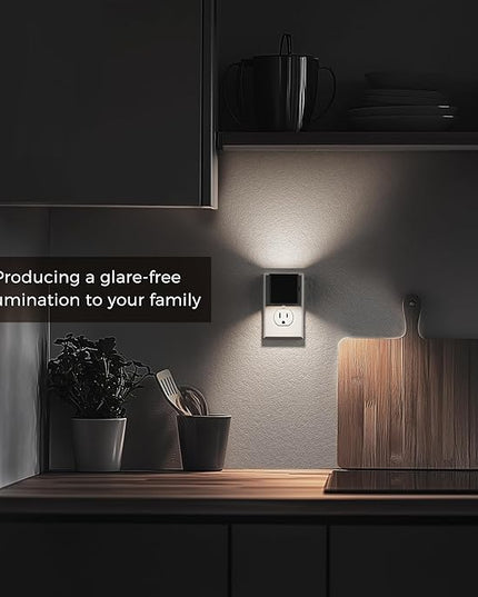 L LOHAS LED Night Light,Night Lights Plug into Wall,[2-Pack] Bright Night Light with Light Sensor,5000K Daylight White,Brightness Adjustable, Modern Nightlight for Bathroom Hallway Kitchen