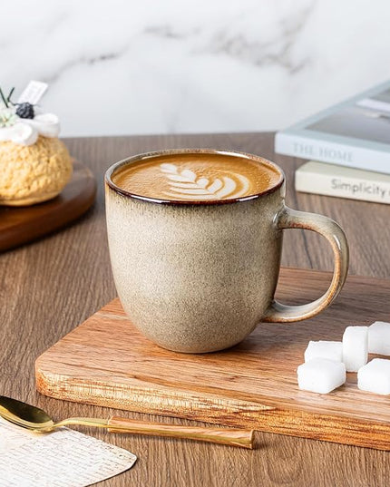 AmorArc 12oz Coffee Mugs, Ceramic Coffee Mugs set of 6 for Man, Woman, Dad, Mom, Modern Coffee Mugs with handle for Latte/Cappuccino/Milk/Cocoa. Dishwasher&Microwave Safe