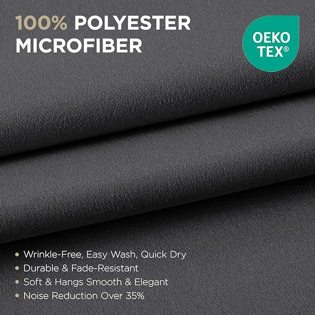 Joydeco Grey Curtains 84 Inch Long, Room Divider Blackout Curtains for Bedroom with Grommets, Thermal Insulated, Noise Reducing Room Darkening Black Out Drapes for Bedroom Living Room Window, 2 Panels
