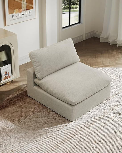 Modular Sectional Sofa,1-Seater Extra Comfty Deep-Seat-Filled Couch,Modern Couches for Living Room, Apartment,Office,Small Space