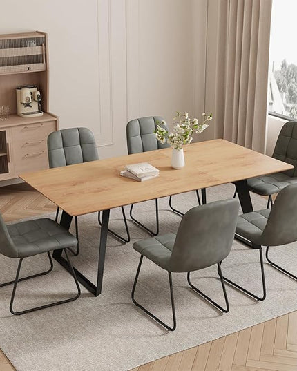 ZckyCine Modern Dining Table and Chair Set for 4 – Rectangular Expandable Wooden Table, Space-Saving Multifunctional Design for Small Spaces