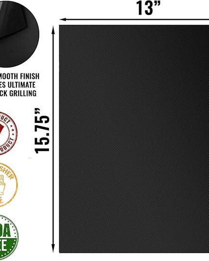 Grillaholics Heavy Duty Grill Mats - Set of 2 BBQ Mats Built to Last - Make Grilling Easier & Keep Grates Looking New - The Perfect Grilling Gift