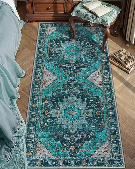 Ciicool Hallways 2'x5' Washable Runner Rug Non Slip Kitchen Soft Print Distressed Tribal Floor Carpet for Hallway, Living Room, Laundry, Bedroom, Bathroom