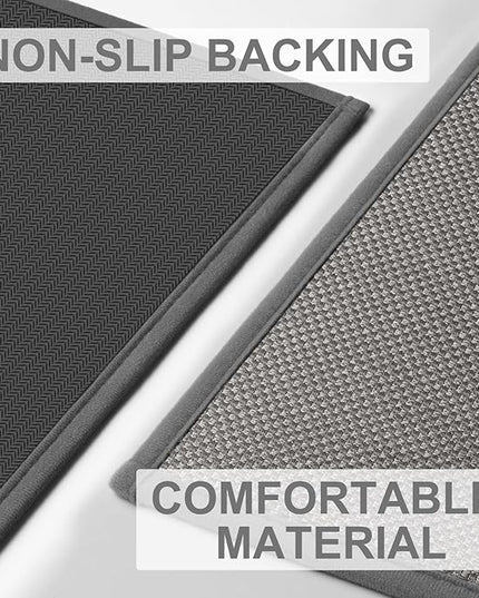 LEKEEPGO Door Mat 36"x59", Non Slip Door Mat Indoor Entrance, Rubber Backing Front Indoor Door mat Washable Absorbent Low-Profile Entryway Entry Resist Dirt Inside Door Mats, Light Grey