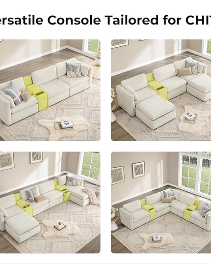 CHITA Sectional Sofa Set, Comfty Cloud Couch, FSC Certified Deep Seat Sectional Couch for Lving Room, 112 inch Width, 3 Seat Modern Modular Sofa, Linen