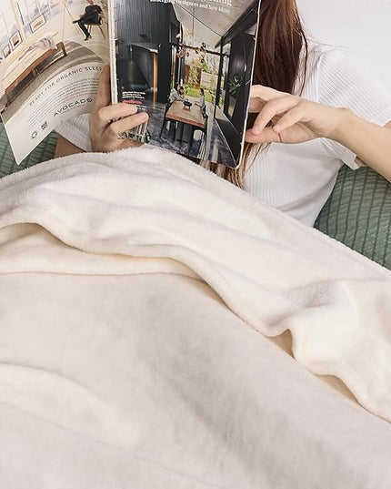 Bedsure GentleSoft Fleece Blankets Queen Size Cream - Bed Blanket Soft Lightweight Plush Fuzzy Cozy Luxury Microfiber, 90x90 inches