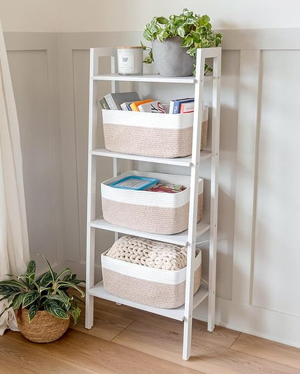 NaturalCozy Storage Baskets 16.8”x13”x7.6” Cotton Rope Woven Baskets for Organizing 3-Pack | Toy Storage Bins | Basket for Shelves, Laundry, Blanket, Clothes, Closet, Kitchen, Bathroom, Gifts