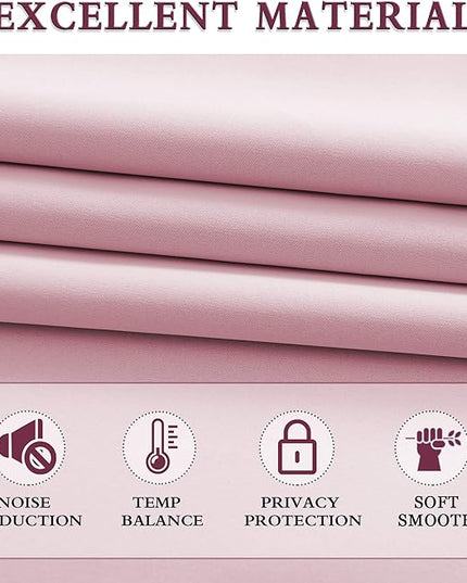 DONREN Pink Room Darkening Curtains for Bedroom Girls - Home Decoration Privacy Protection Thermal Insulated Blackout Window Drape with Rod Pocket (Set of 2 Panels,42 x 54 Inch)