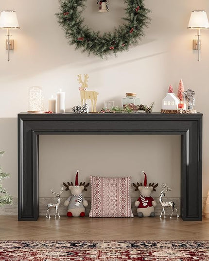 Rresyet 55 Inch Long Console Table, Sofa Table Behind Sofa, Entryway Table, Farmhouse Entryway Table for Entry, Hallway, Living Room (Black)