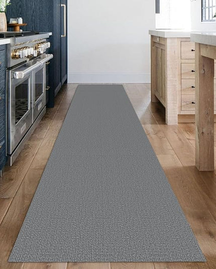KOZYFLY Washable Runner Rug 2x12 ft Hallway Kitchen Runner Rugs with Rubber Backing Non Slip Entryway Runner Indoor, Extra Long Carpet Runners for Hall Kitchen Entryway, Grey