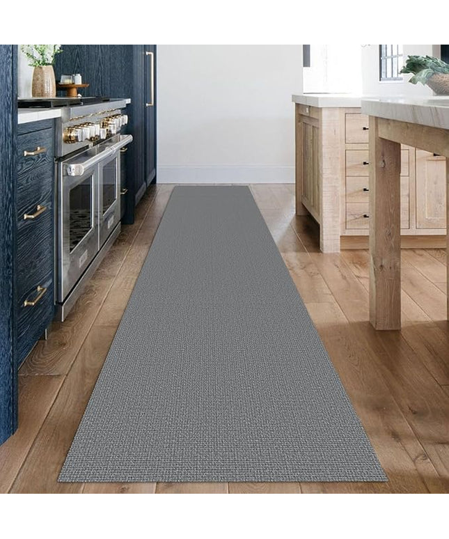 KOZYFLY Washable Runner Rug 2x12 ft Hallway Kitchen Runner Rugs with Rubber Backing Non Slip Entryway Runner Indoor, Extra Long Carpet Runners for Hall Kitchen Entryway, Grey