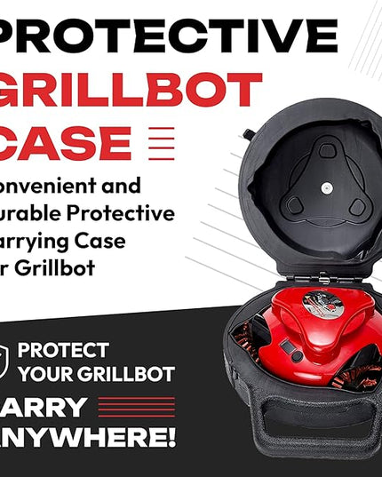Grillbot Automatic Grill Cleaning Robot with Nylon Brushes, BBQ Grill Cleaner, Grill Brush, Grill Scraper, BBQ Accessories (Black Grillbot + Carry Case)