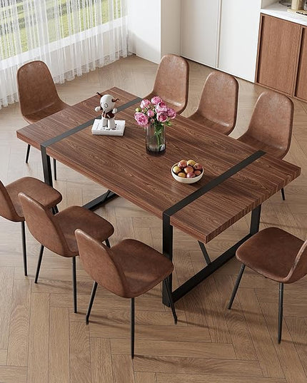 9 Piece Dining Table Set，Dining Room Table Set for 8，71'' Kitchen Table and Modern Chairs Set of 8，8 Chair Dining Table Set for Kitchen Dining Room