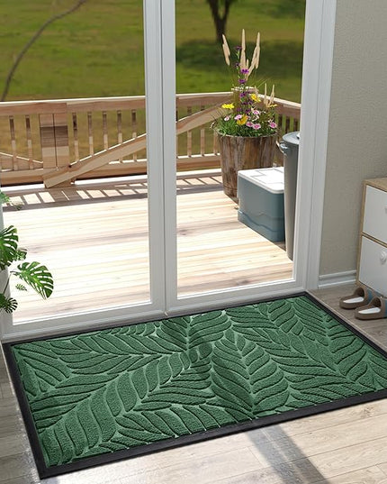 Yimobra 47x32 Large Door Mat Outdoor Indoor, All-Season Waterproof Door Mat Outside Entrance, All-Weather Non-Slip Outside Doormat for Garage Patio Entryway, Green