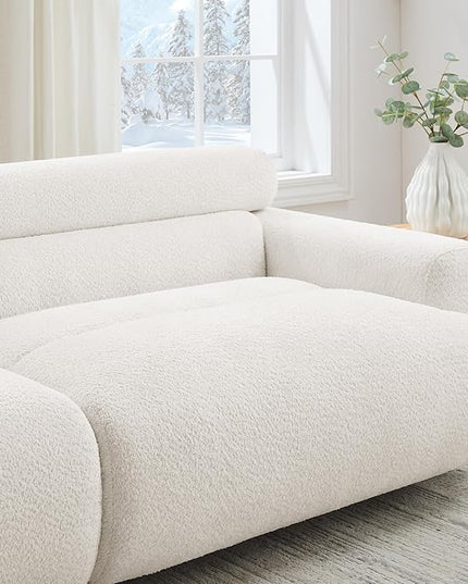 VANOMi 89" Boucle Cloud Loveseat Sofa Couch, Comfy Upholstered Deep Seat Boucle Sofa, Mid Century Modern Couch for Living Room Bedroom Apartment