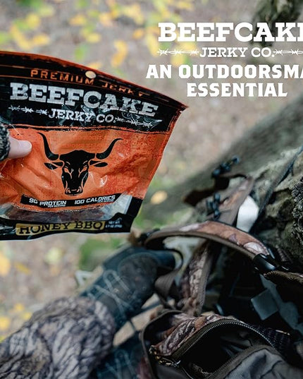 BEEFCAKE Jerky Pork Lover Variety Pack, Includes Beef Jerky Sweet Heat, Teriyaki, Honey BBQ & Smokehouse, 9 Gram of Protein & 100 Calories 2.7 Oz | Pack of 4