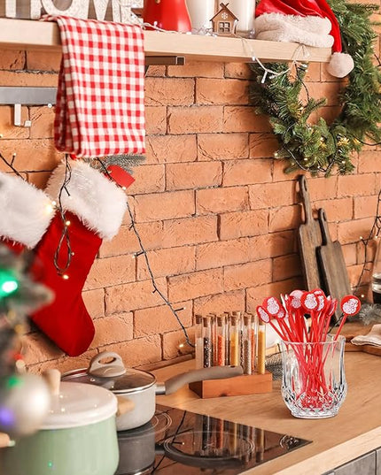 30 Pcs Christmas Drink Stirrers Xmas Stir Stick Holiday Coffee Swizzle Stick Reusable Plastic Hot Cocoa Bar Chocolate Decoration Cocktail Mixer(Santa Claus,Delicate Color)