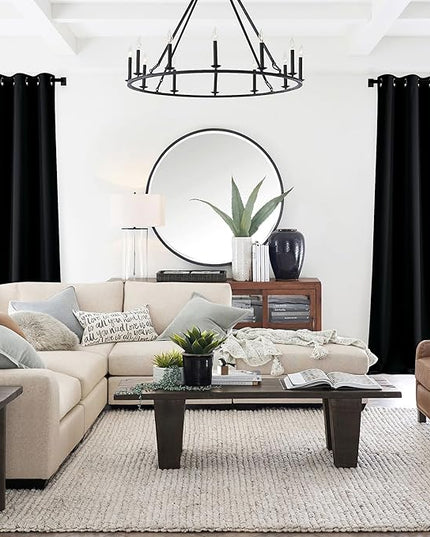 NICETOWN Black Doorway Curtains 80 inch Length 2 Panels Set - Grommet Thermal Insulated Blackout Window Treatments Sound Blocking Drapes for Living Room/Bedroom, W40 x L80