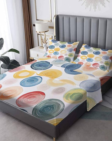 Polka Dot Sheets California King Sheet Sets - Polka Dot Decorations, Geometric Bed Sheets & Bedroom Decor, Soft Breathable Microfiber Deep Pocket Patterned Bedding Sheets & Pillowcases