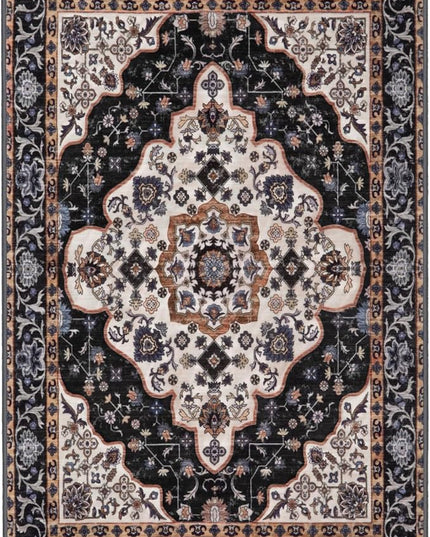 Ciicool Area Rug 5x7ft Washable Rugs for Living Room Non-Slip Indoor Rugs Large Low-Pile Mat Floor Carpet Vintage Rug for Bedroom Dinning Foyer Decor