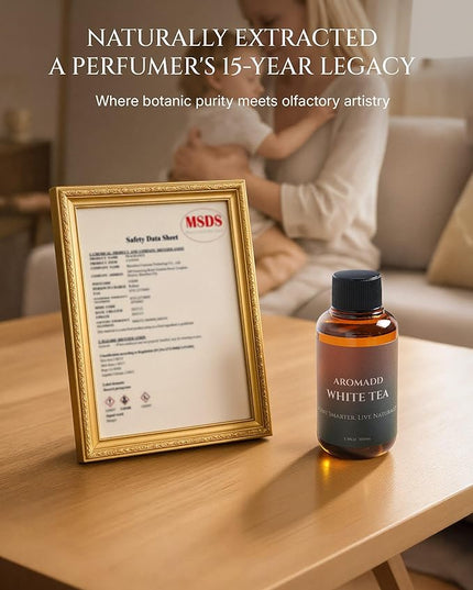 Aromadd White Tea Diffuser Oil Inspired by Luxury Hotel Scent, Essential Oils for Waterless Diffuser, White Tea & Bergamot, Long-Lasting & Natural Home Fragrance - 3.38 fl oz (100 mL)