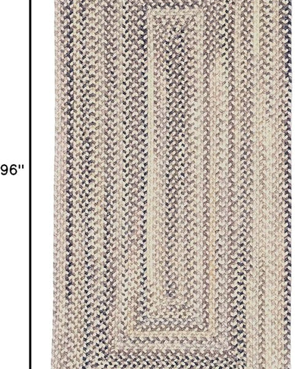 Capel American Heritage Pewter 5' 0" X 8' 0" Concentric Rectangle Braided Rug
